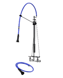HIMI Products – Instinct Pre-Rinse Faucet Unit with 54″ Hose, V Mount Bracket, Vacuum Breaker, 6′ Extension Hose & 8″ Wall Mount Base Faucet – IF5405-8W