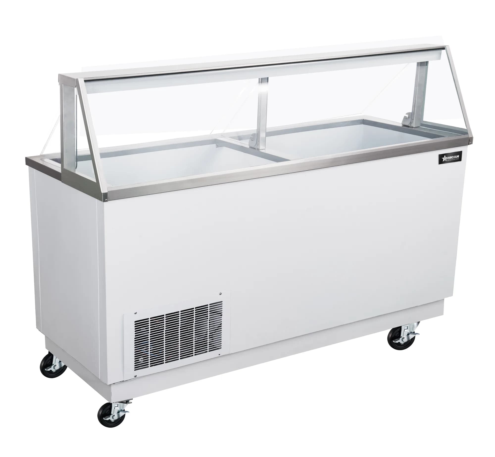 89” 16+12 Tubs Capacity Ice Cream Dipping Display with Sneeze Guard