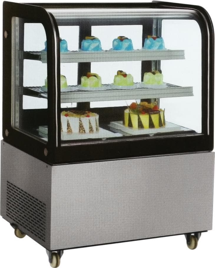 48″ Two (2) Shelf Curved Edge Refrigerated Floor Display Case, 13 cu.ft (370 L)