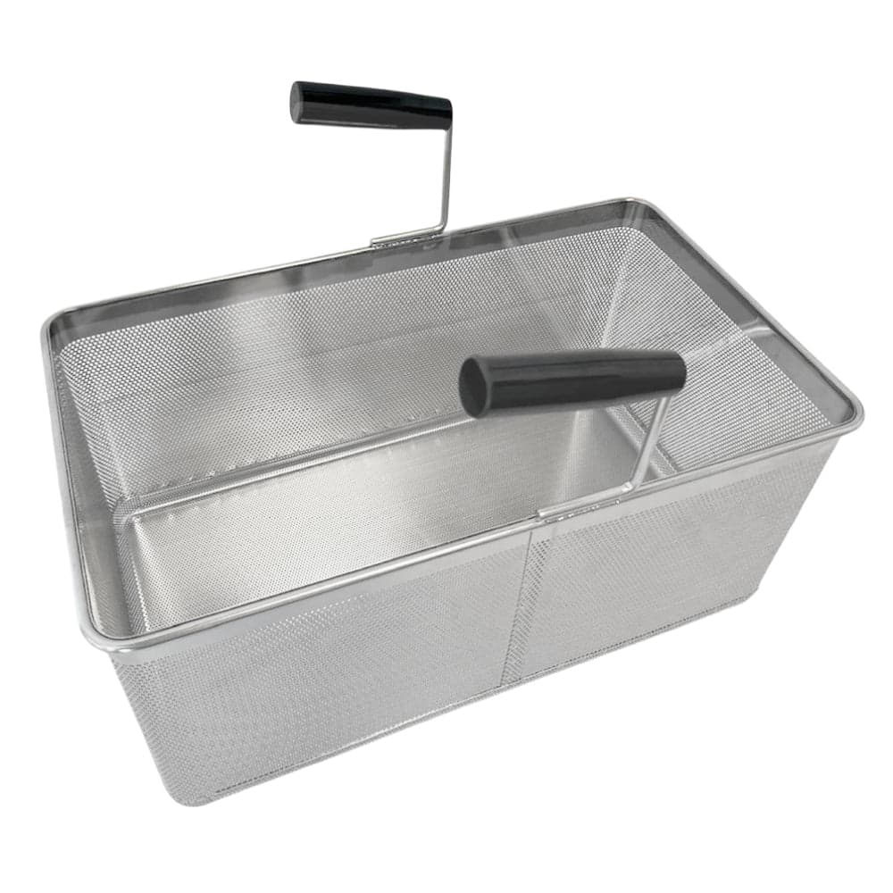 Pasta Cooker Rectangular Basket with Two Handles, Full Size 1/1