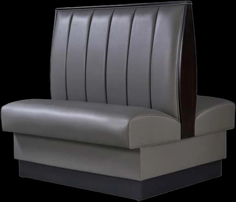ATS William QuickShip Booth, 6-Channel Back, Double, 42" H x 46" L, Grey