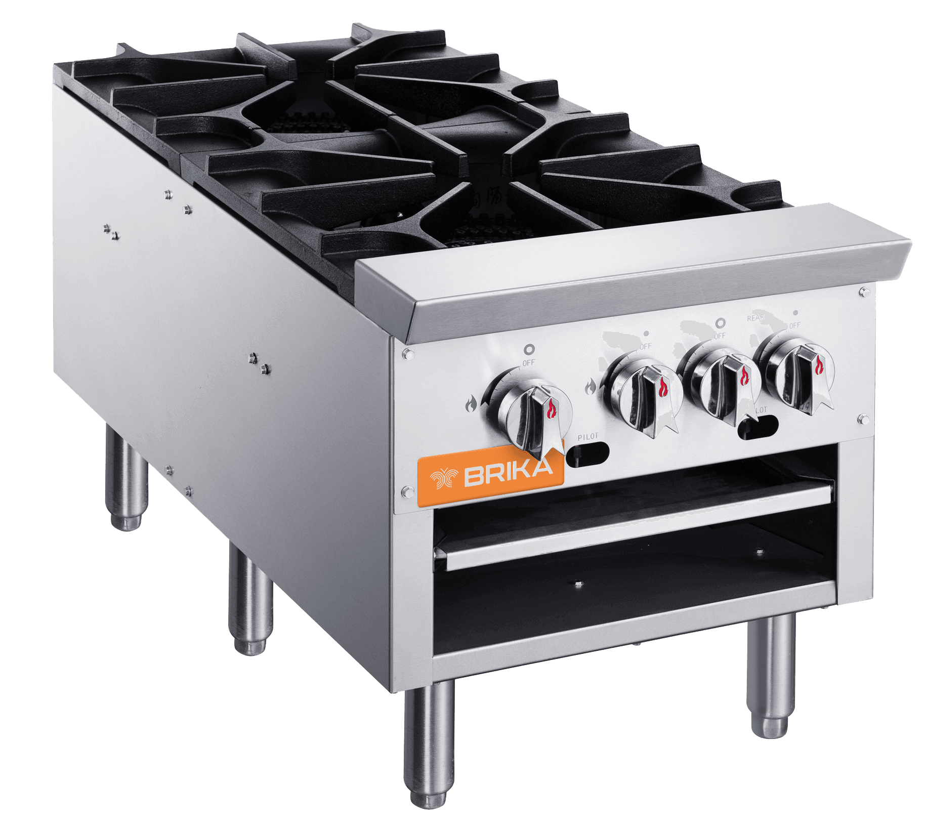 Brika – 18″ Gas Double Stock Pot Range – BSP-18