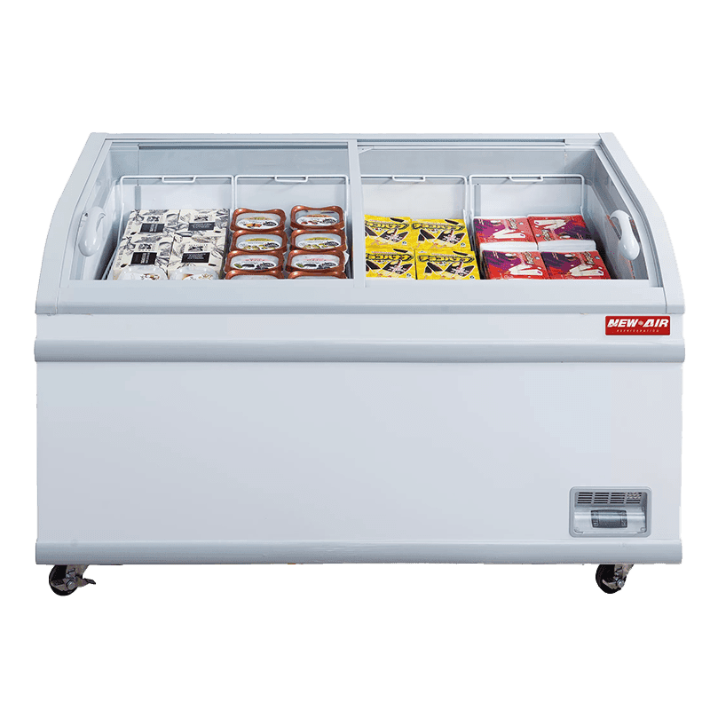 New Air NIF-56-CG 56" Curved Glass Island Freezer