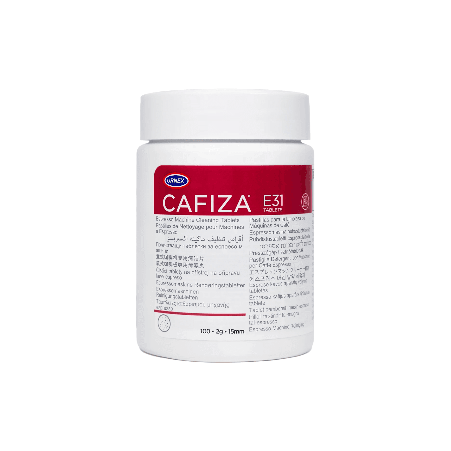 Urnex Cafiza Espresso Machine Cleaner Tablets E31, 100 Tablets