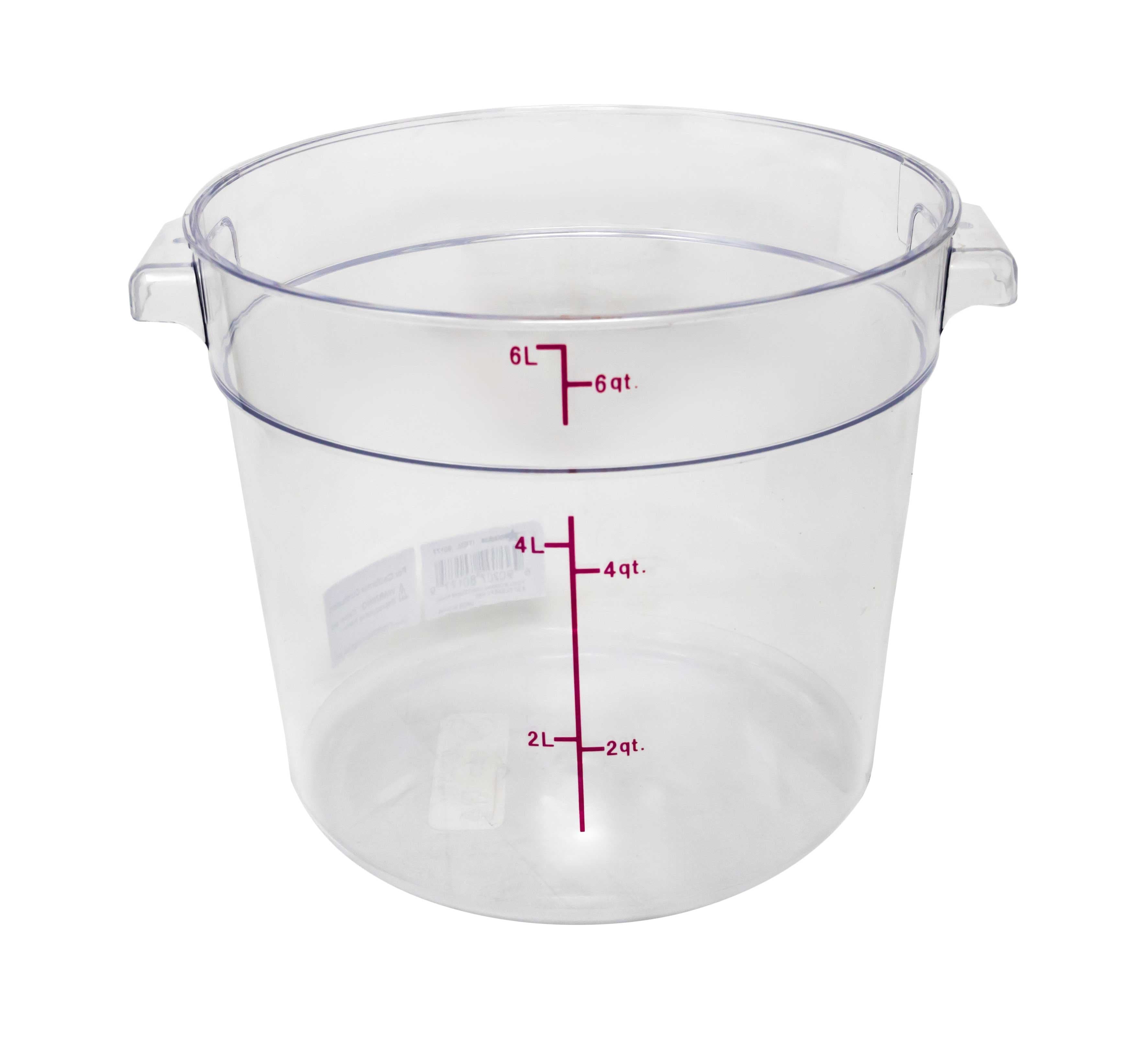 6 qt Polycarbonate Clear Round Food Storage Container