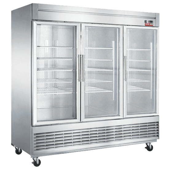New Air NSGR-83-H Stainless Steel Glass Door Refrigerator Reach-In 83"