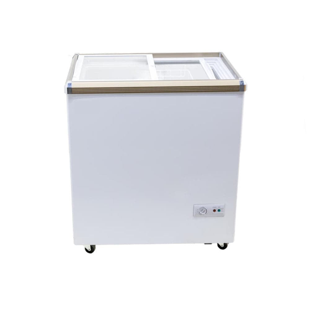 29″ Two (2) Door Ice Cream Display Chest Freezer with Flat Glass Top, 5.3 cu.ft. (150 L)