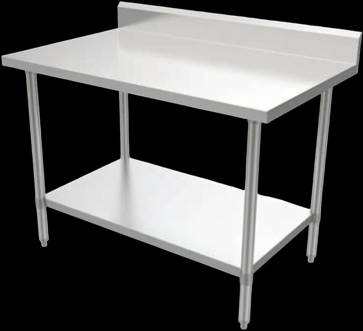 ATS MET Work Table with Backsplash, Heavy-duty, 48" W x 30" D