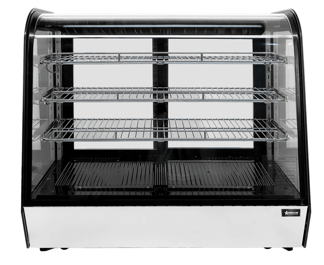 60″ Three (3) Shelf Countertop Curve Glass Refrigerated Display, 9.8 cu.ft. (277 L)
