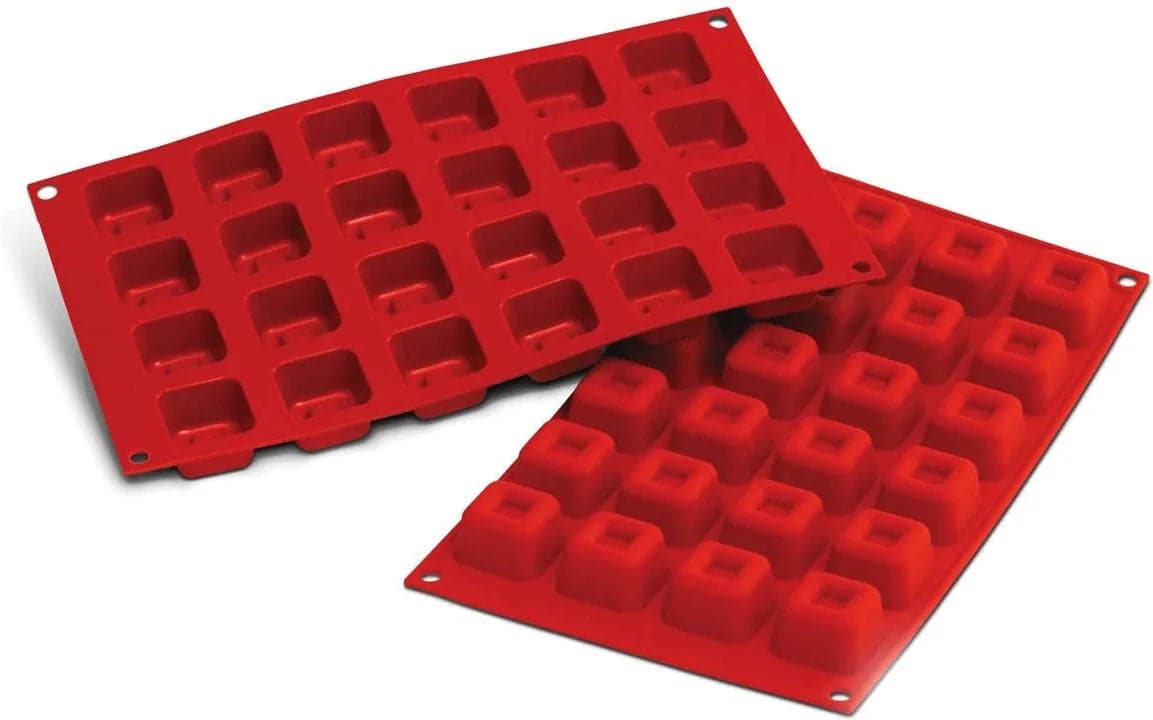 Silikomart – 1.2" x 0.78" Silicone 24 Compartment Small Square Savarin Baking Mold – SF080
