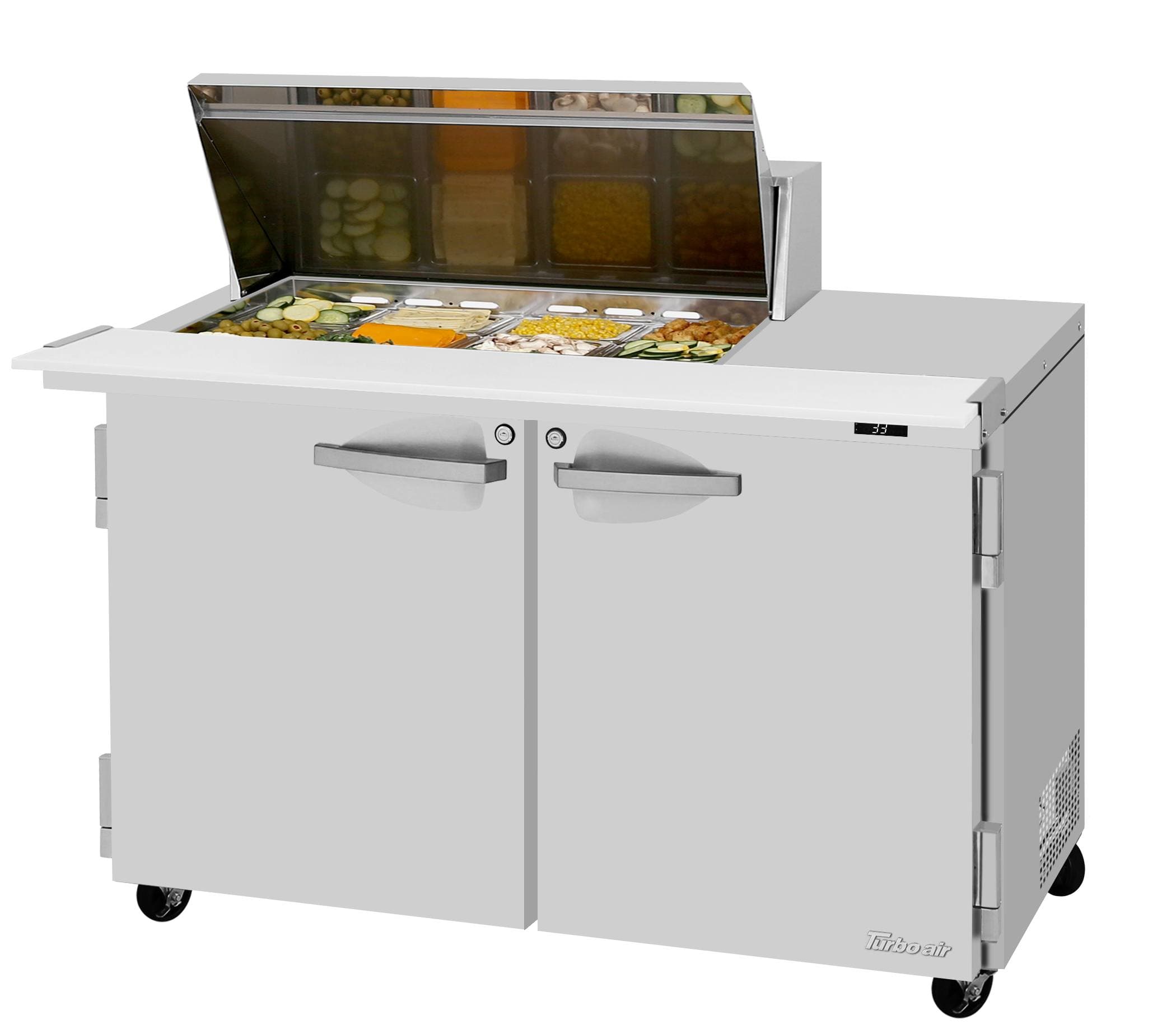 Turbo Air – PRO Series Sandwich/Salad Mega Prep + Work Station, 48-1/4″ Wide – PST-48-12M-N(-LW)