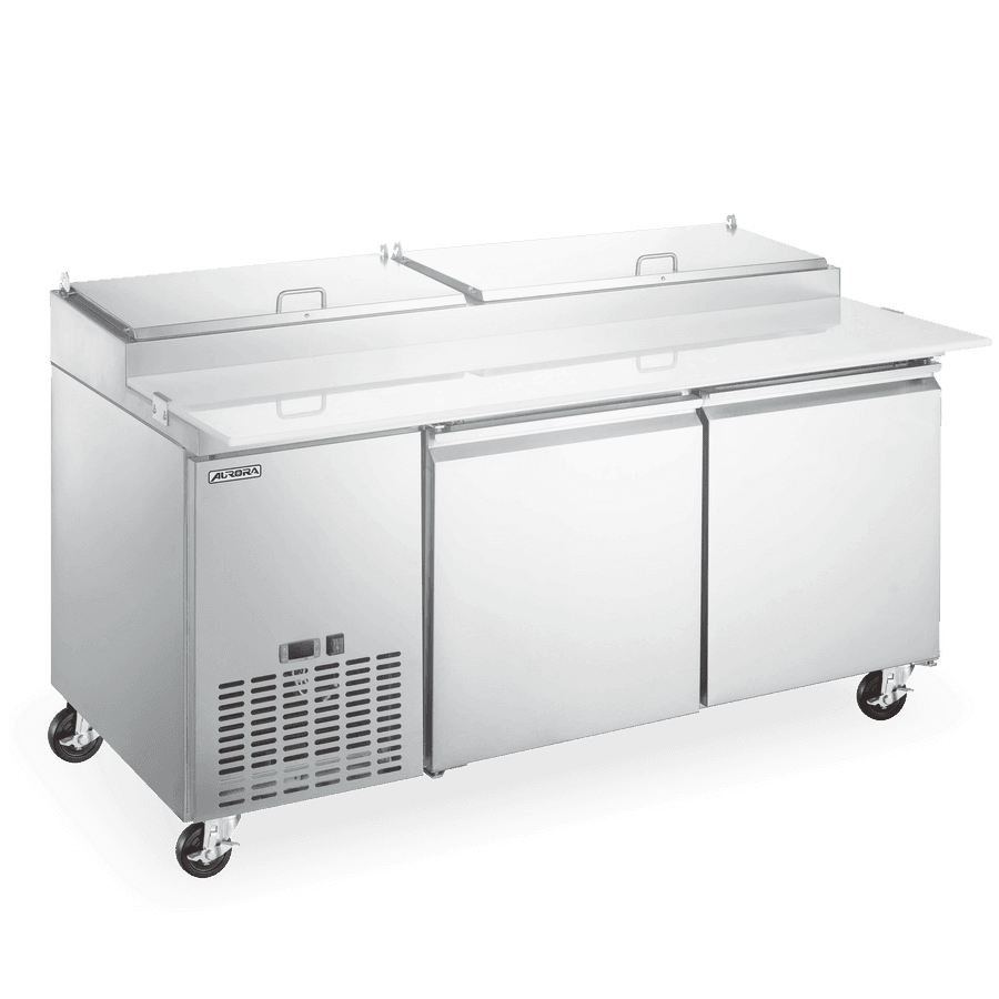 Aurora 67″ Two (2) Door Refrigerated Pizza Prep Table, 16 cu.ft. (442 L), Stainless Steel