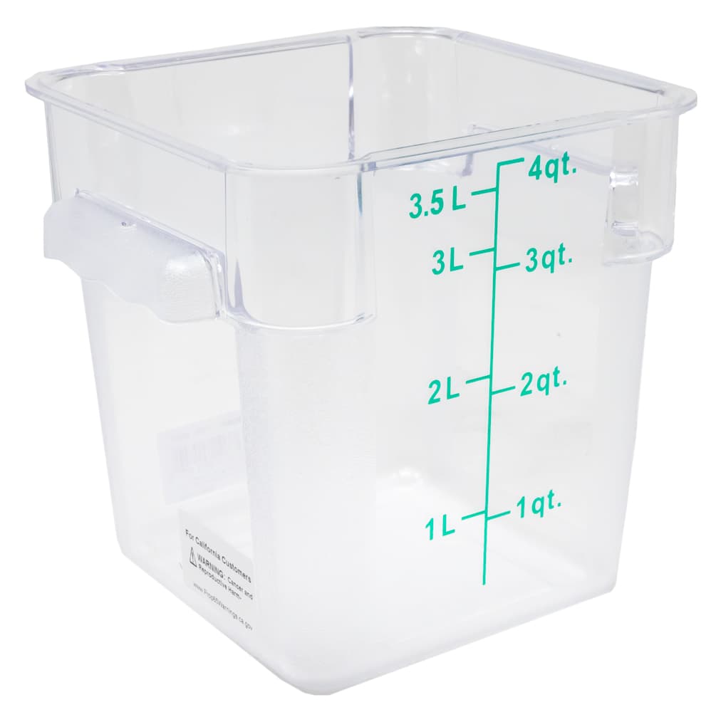 4 qt Polycarbonate Clear Square Food Storage Container
