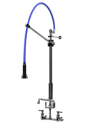 HIMI Products – Instinct Pre-Rinse Faucet Unit with 54″ Hose, Wall Mount Bracket, Vacuum Breaker, 8″ Wall Mount Base Faucet + 12″ Add-On Faucet – IF5401-8WAF