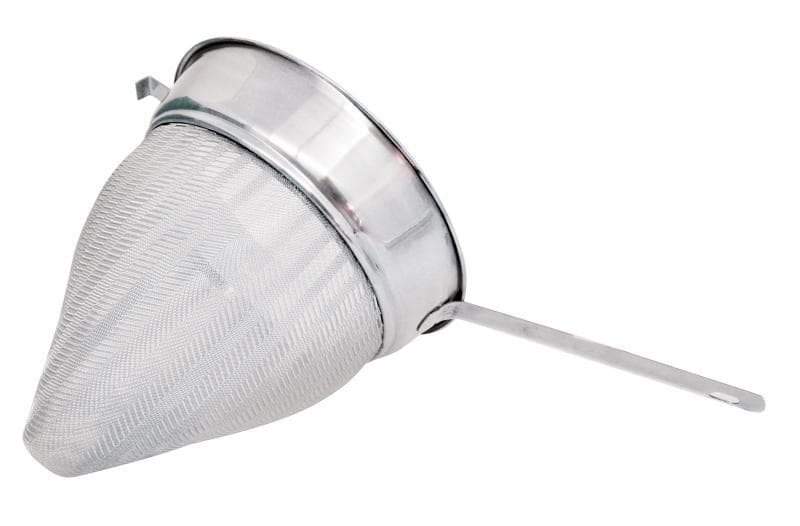 10" Stainless Steel 40 Mesh Bouillon Strainer with Flat handle