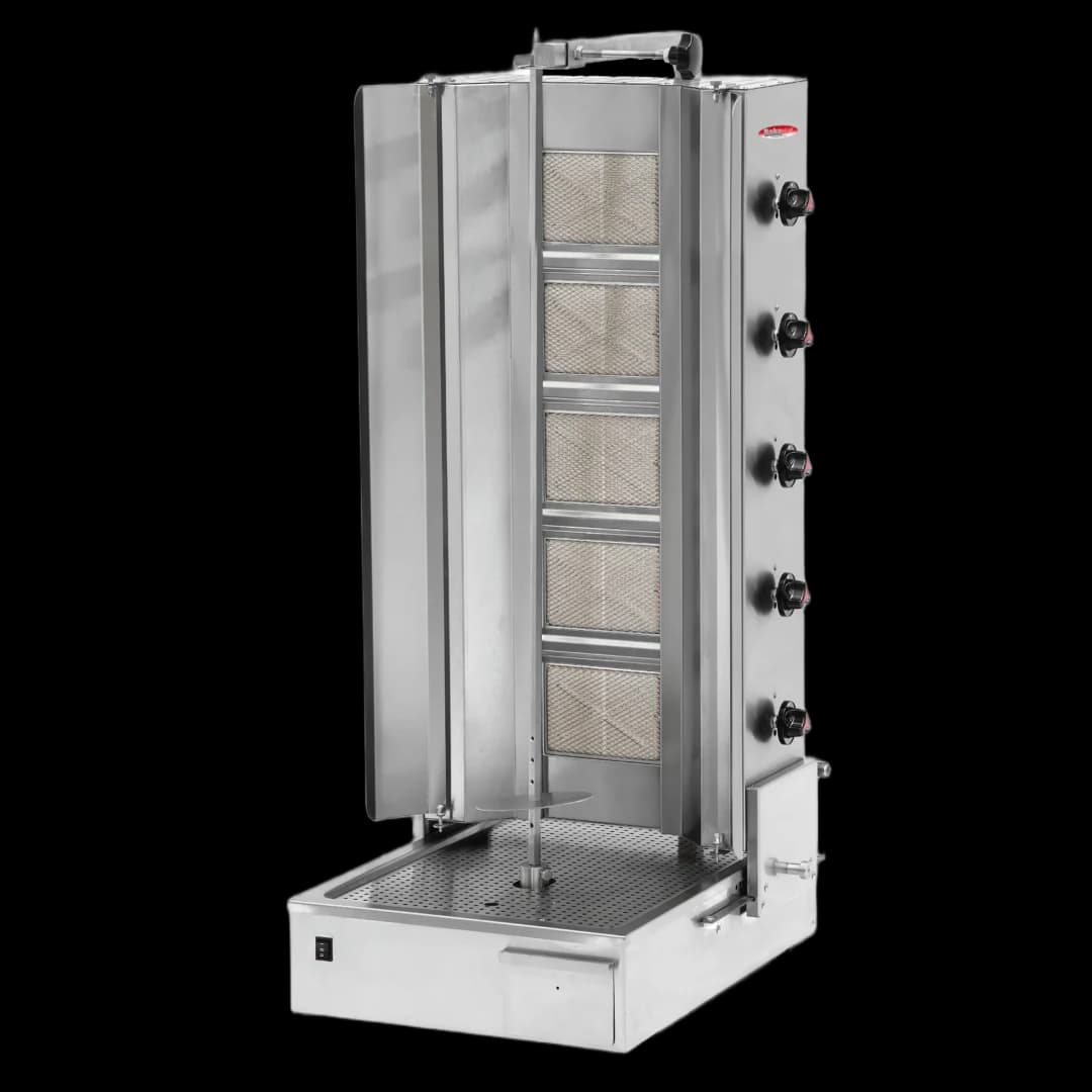 BakeMax BMDN1525 Commercial Heavy-Duty 5-Burner Gas Shawarma / Donair Machine