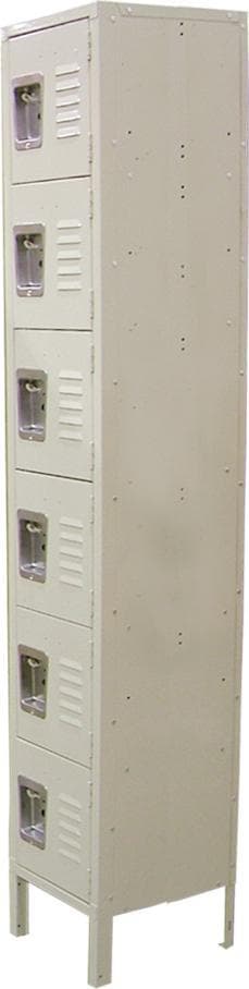 6 Tier, 1 Bank Steel Locker – Beige