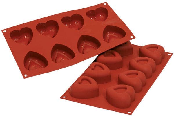 Silikomart – 2.3" x 2.4" x 1.2" Silicone 8 Compartment Big Passion Baking Mold – SF087