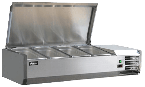 47" Refrigerated Topping Rail with Stainless Steel Cover