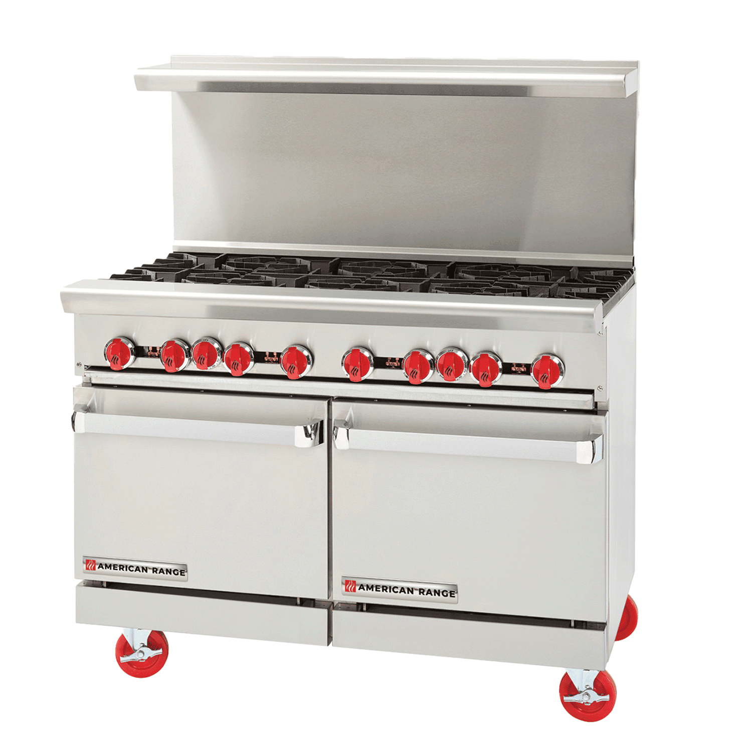 American Range – 48″ Stainless Steel Restaurant Range 48″ Griddles With (1) 26.5″ Standard Oven and Storage Base – AR-48G-126L-SBR