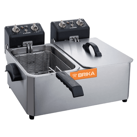 Brika BCEF-10D Countertop Electric Fryer, Double 10lbs Basin