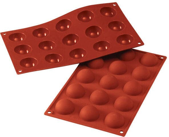 Silikomart – 1.5" x 0.78" Silicone 15 Compartment Half Spheres Baking Mold – SF005