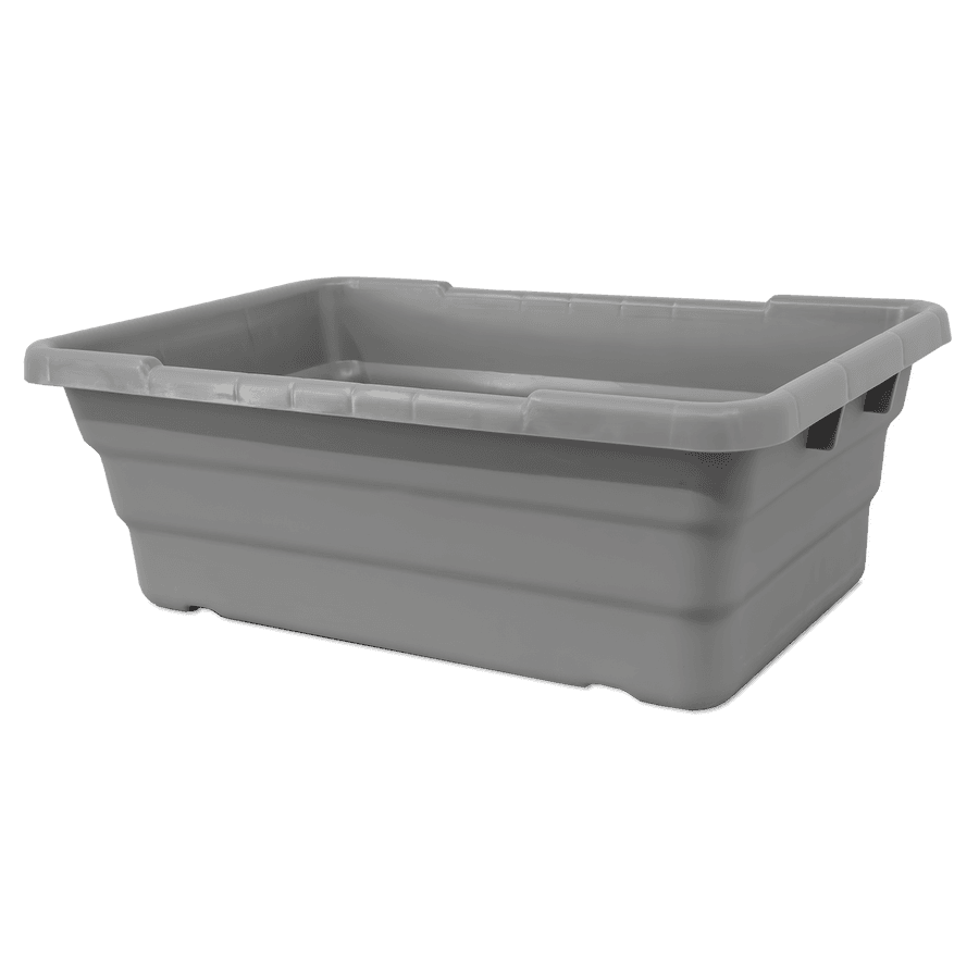 Gray Stackable Meat Lug / Tote Box 25″ x 16″ x 8-1/2″ NSF