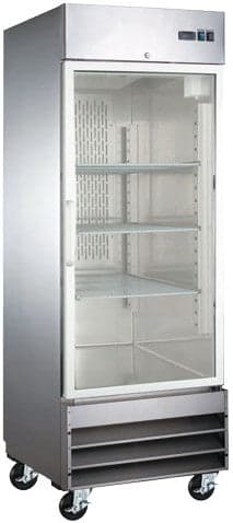 29″ One (1) Glass Door Reach-In Refrigerator, 23 cu.ft. (651 Liter), Stainless Steel
