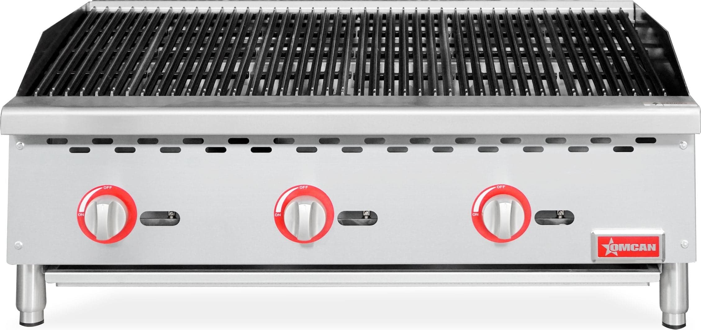 36″ Radiant Gas Charbroiler, 3 burners, 105000 BTU