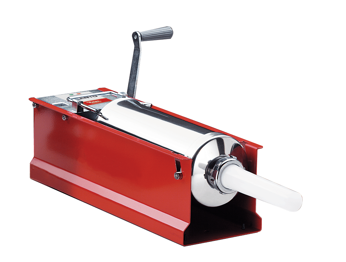 Trento Red Manual Sausage Stuffer with 18lb / 8kg Capacity – 2-Speed Horizontal Direct Drive