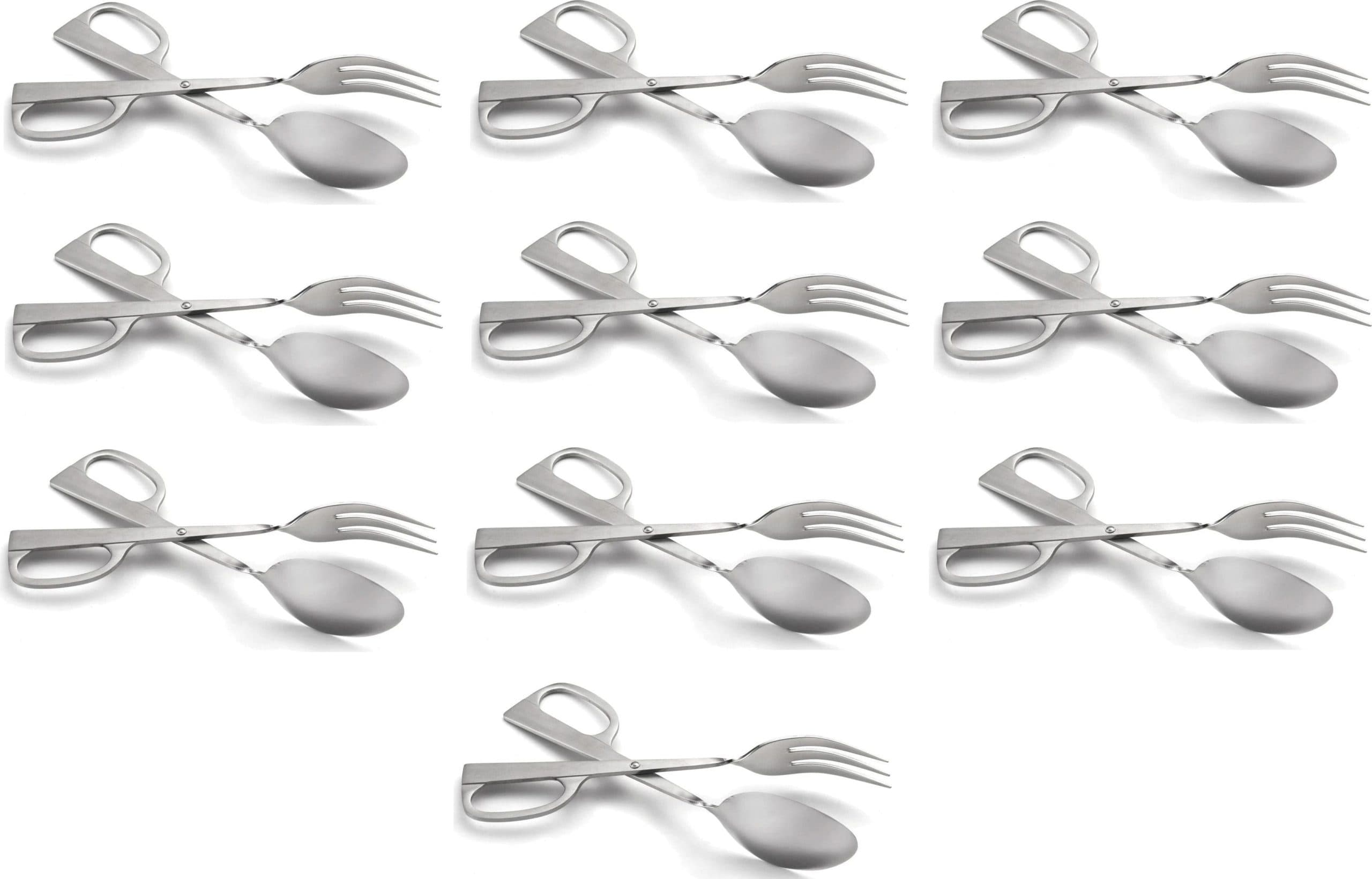 10" Stainless Steel Scissor Salad Tongs – Fork and Spoon