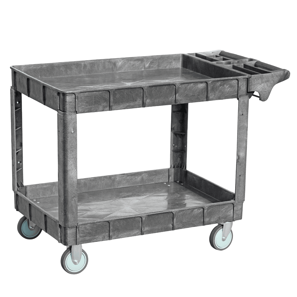 Heavy-Duty Gray Utility Cart with Extended Handle 47″ x 25.6″ x 33.5″