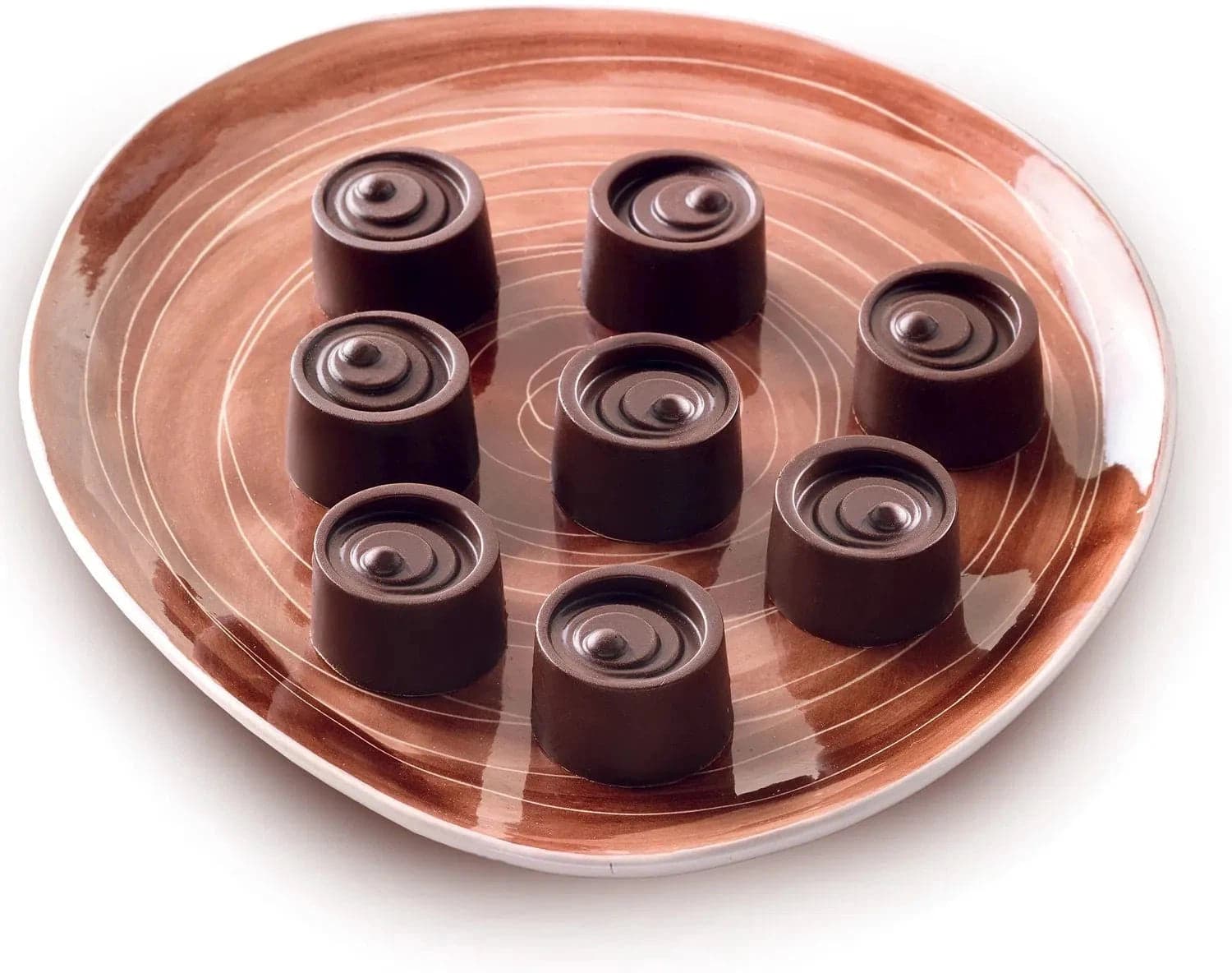 Silikomart – Silicone Brown 15 Compartment Vertigo Chocolate Mold (0.34 Oz Each) – SCG04