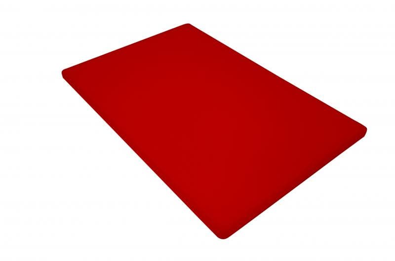 12″ x 18″ x 1/2″ Polyethylene Red Rigid Cutting Board