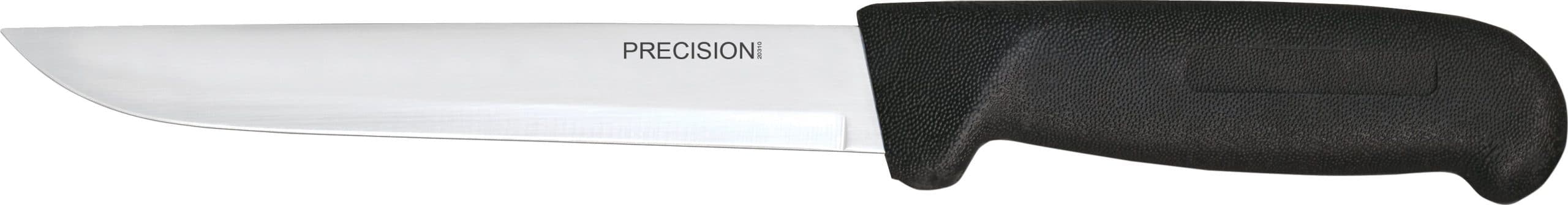 Omcan - 6" Black Handle Precision Straight Blade Boning Knife, Pack of 15 - 23918