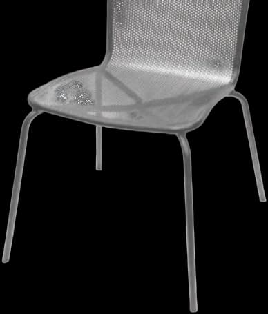ATS 92G Outdoor Metal Chair, Circle Perforated, Square Back, Grey