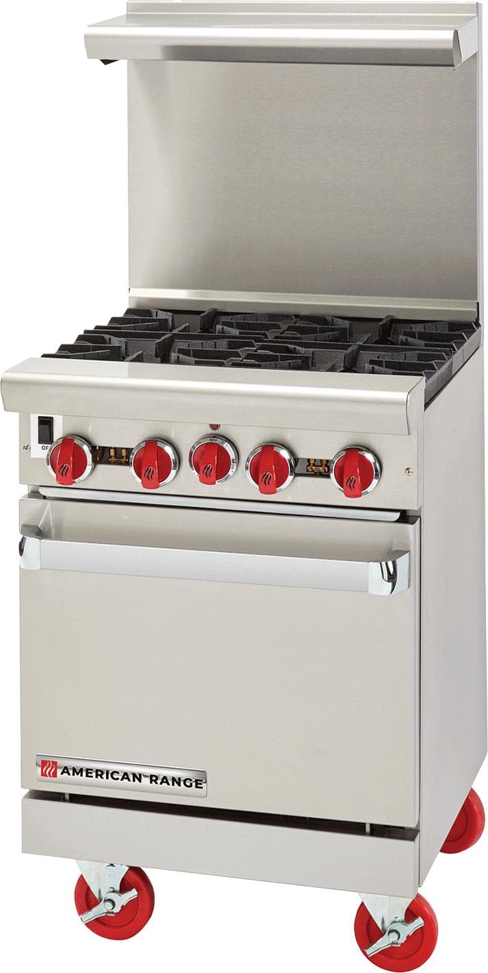 American Range - 24" Stainless Steel Restaurant Range With 24" Griddles, And 20" Standard Oven - AR-24G
