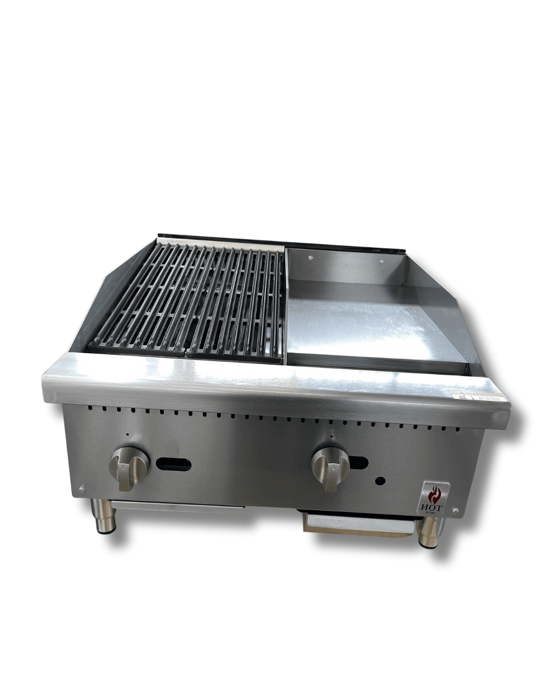 HOTZONE – 12″ CHARBROILER WITH GRIDDLE 24″
