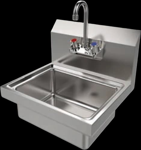 ATS MET Wall-mounted Hand Sink with Side Splash, 17" W x 15-3/4" D