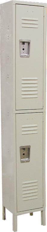 2 Tier, 1 Bank Steel Locker – Beige