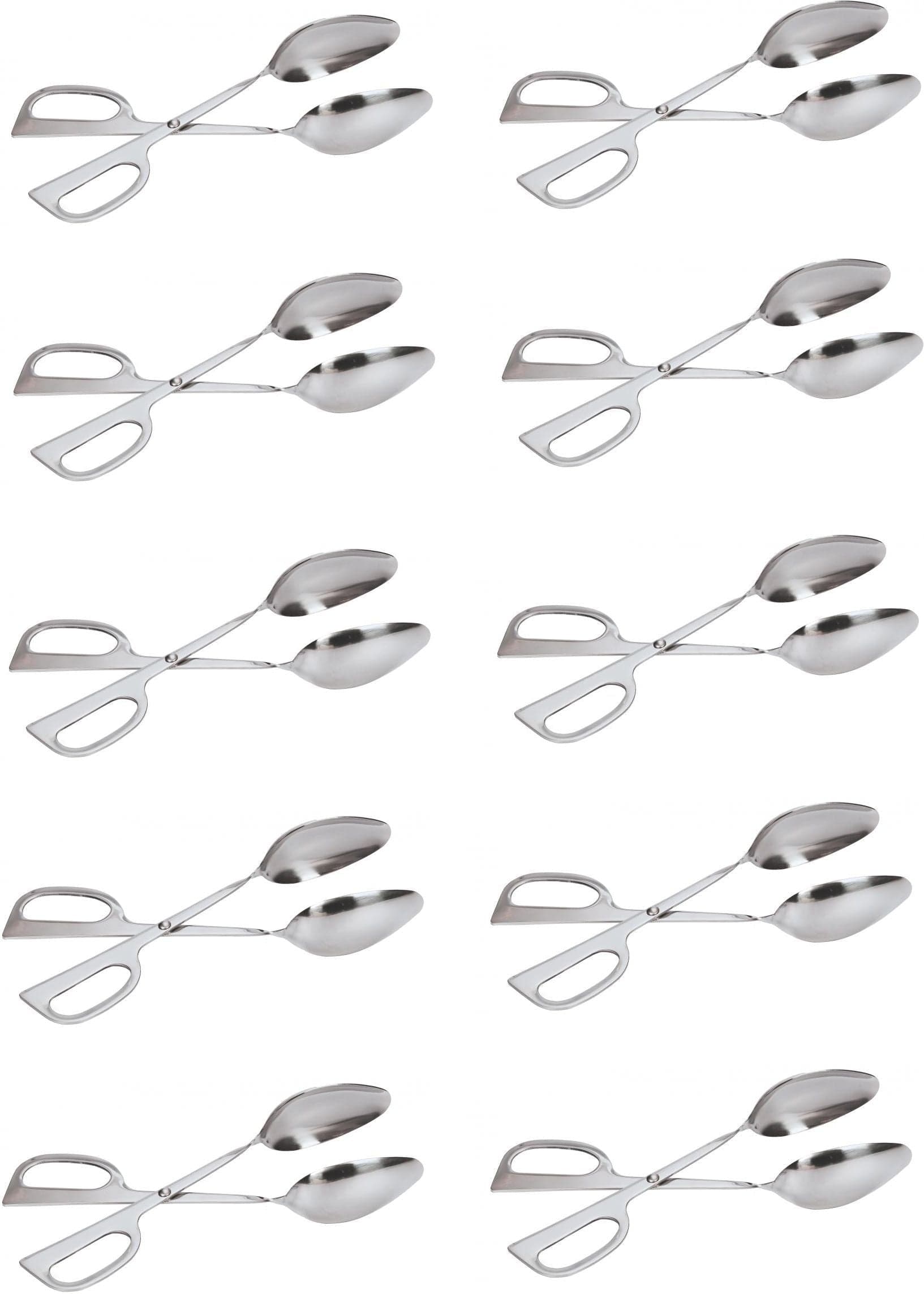 10" Stainless Steel Scissor Salad Tongs – Double Spoons