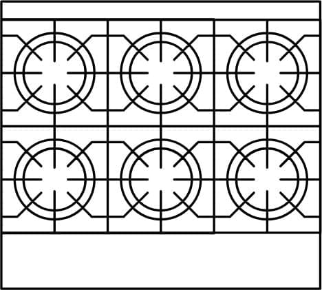 American Range - 36" Stainless Steel 6 Burner Countertop Hot Plate - ARSHP-36-6