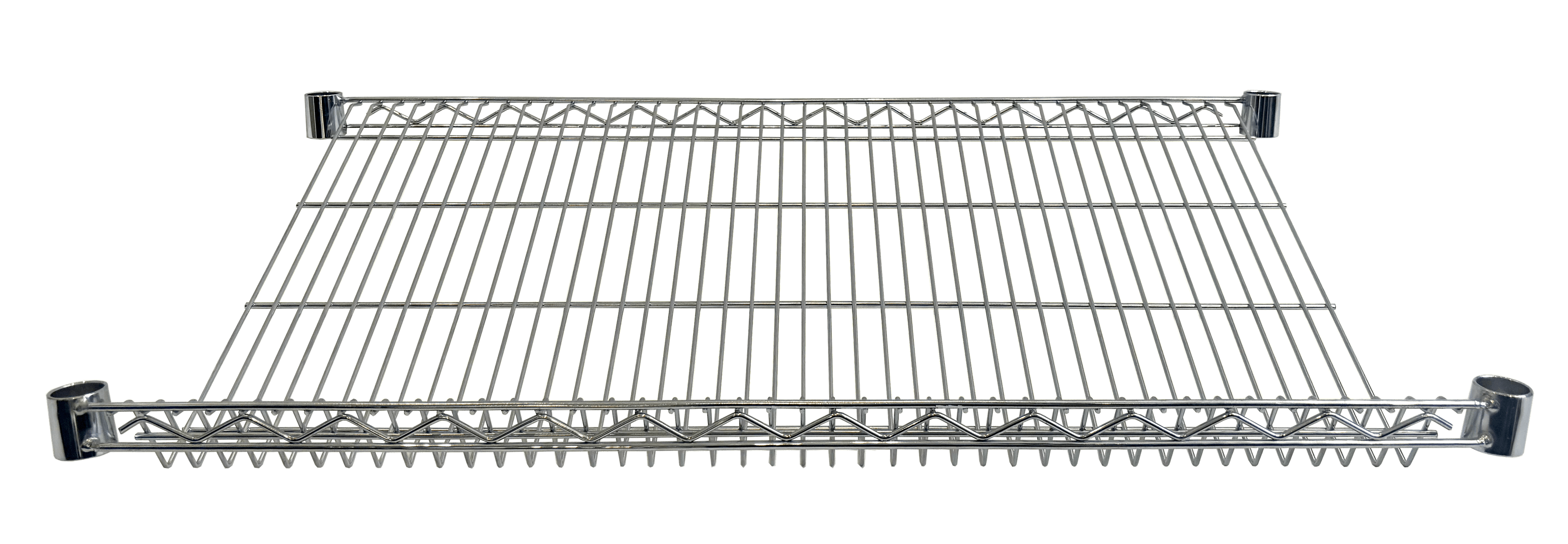Slanted Merchandising Wire Shelving, 27 Degree, Chromed, 24" x 48"