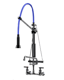 HIMI Products – Instinct Pre-Rinse Faucet Mini Unit with 36″ Hose, V Mount Bracket & 8″ Wall Mount Base Faucet + 12″ Add-On Faucet – IF7003-8WAF