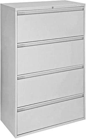 36″ Wide Light Gray Lateral File Cabinet with Four Drawers