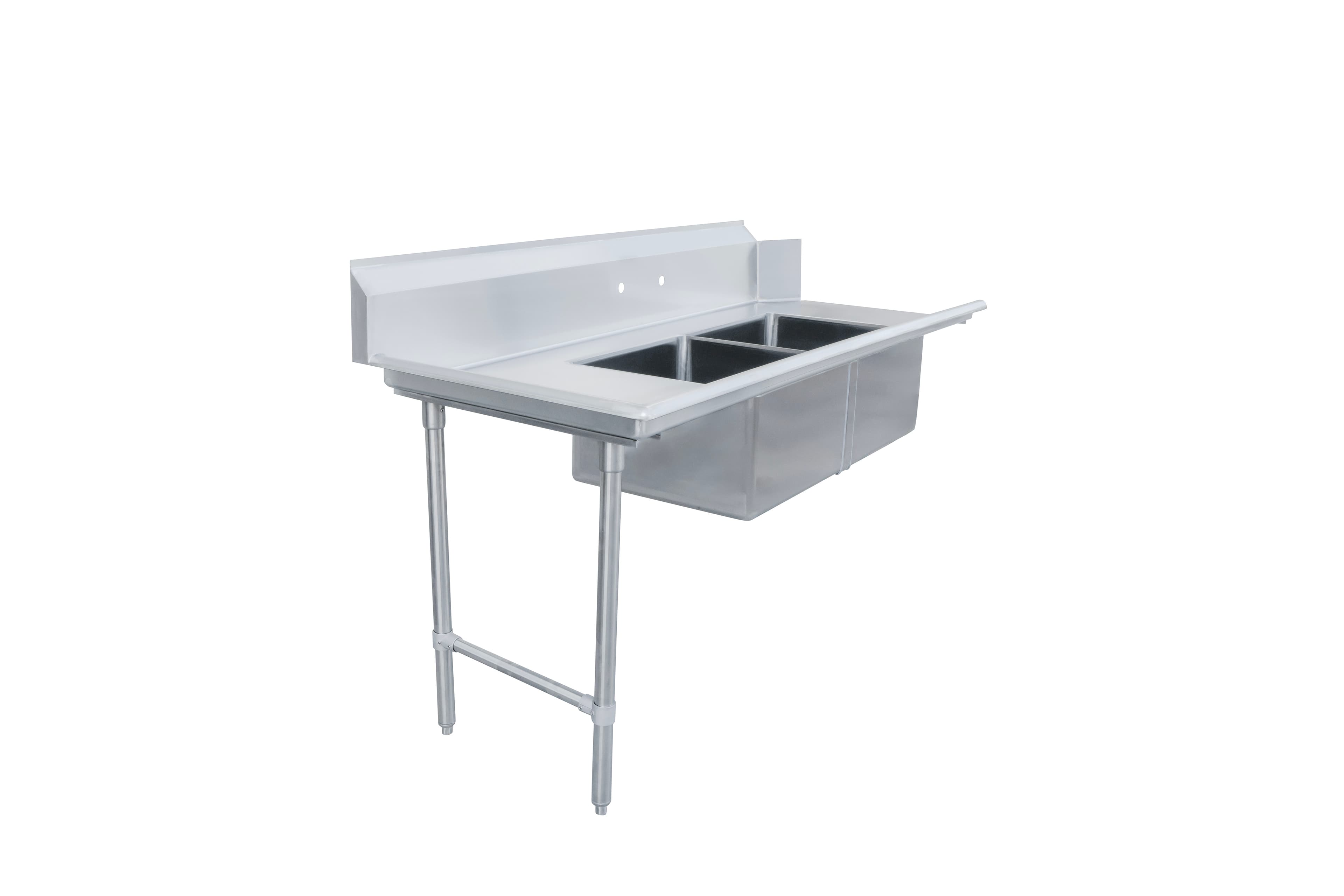 72" Left Side Soiled Dish Table with Two Sinks