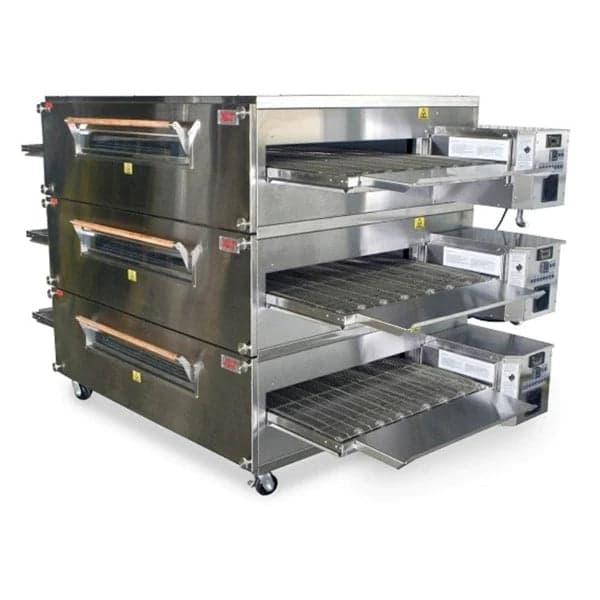 XLT 3240 Triple Stack Natural Gas Conveyor Pizza Oven (32″ belt, 40″ chamber)