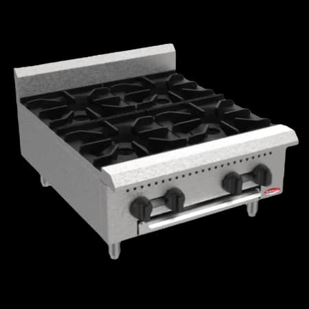 BakeMax America BAFA4M-24 Commercial Countertop 24 Inch Manual Gas Hot Plate