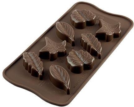 Silikomart – Silicone Brown 8 Compartment Nature Leaf Chocolate Mold (0.46 Oz Each) – SCG10