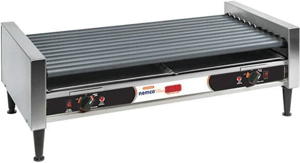 Nemco – 120V Hot Dog Roller Grill with Digital Temperature Readout and GripsIt Non-Stick Coating with 50 Hot Dog Capacity – 8050SX-RC (ETA 4-6 Weeks)